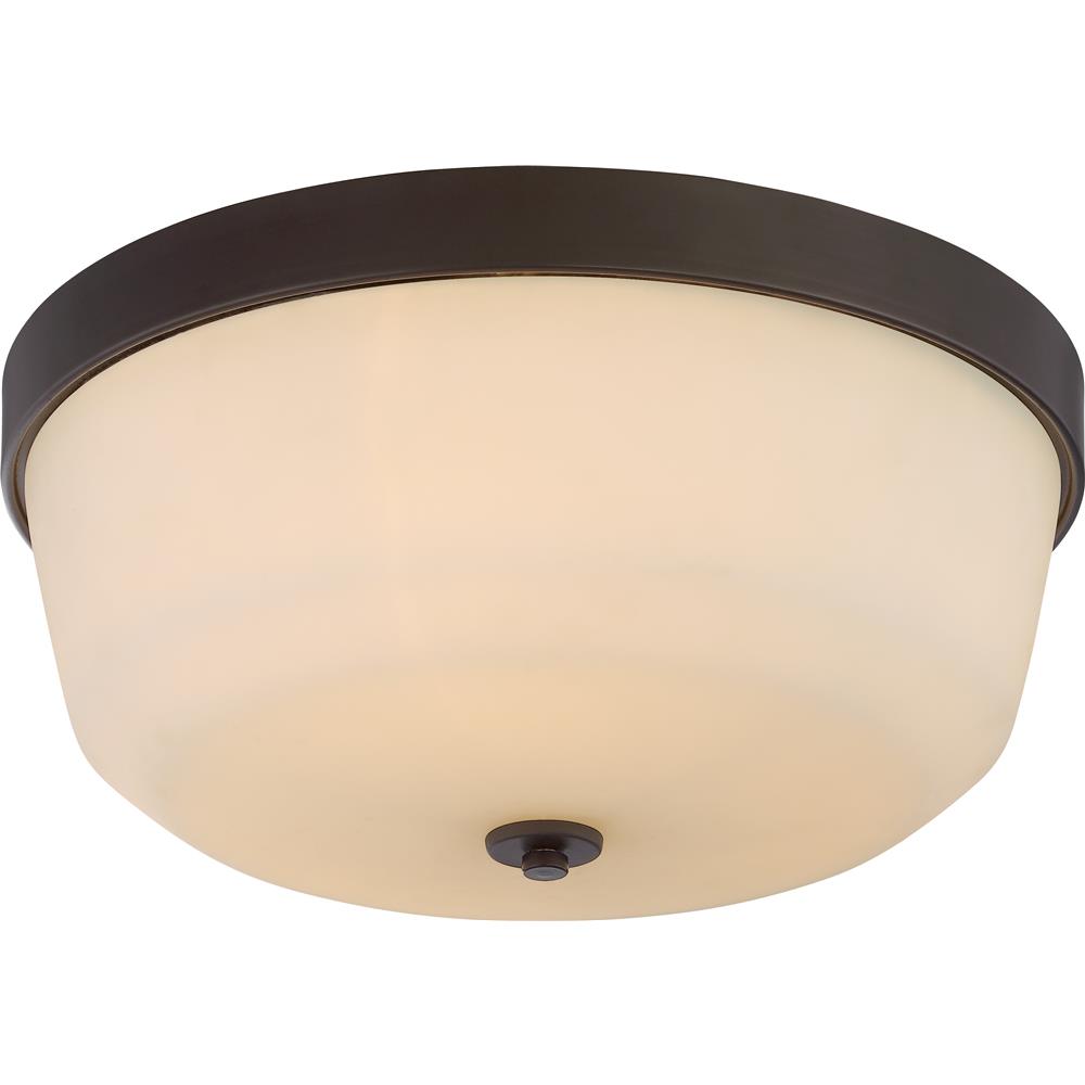 Nuvo Lighting 60/5924  Laguna - 3 Light Flush Fixture with White Glass in Forest Bronze Finish